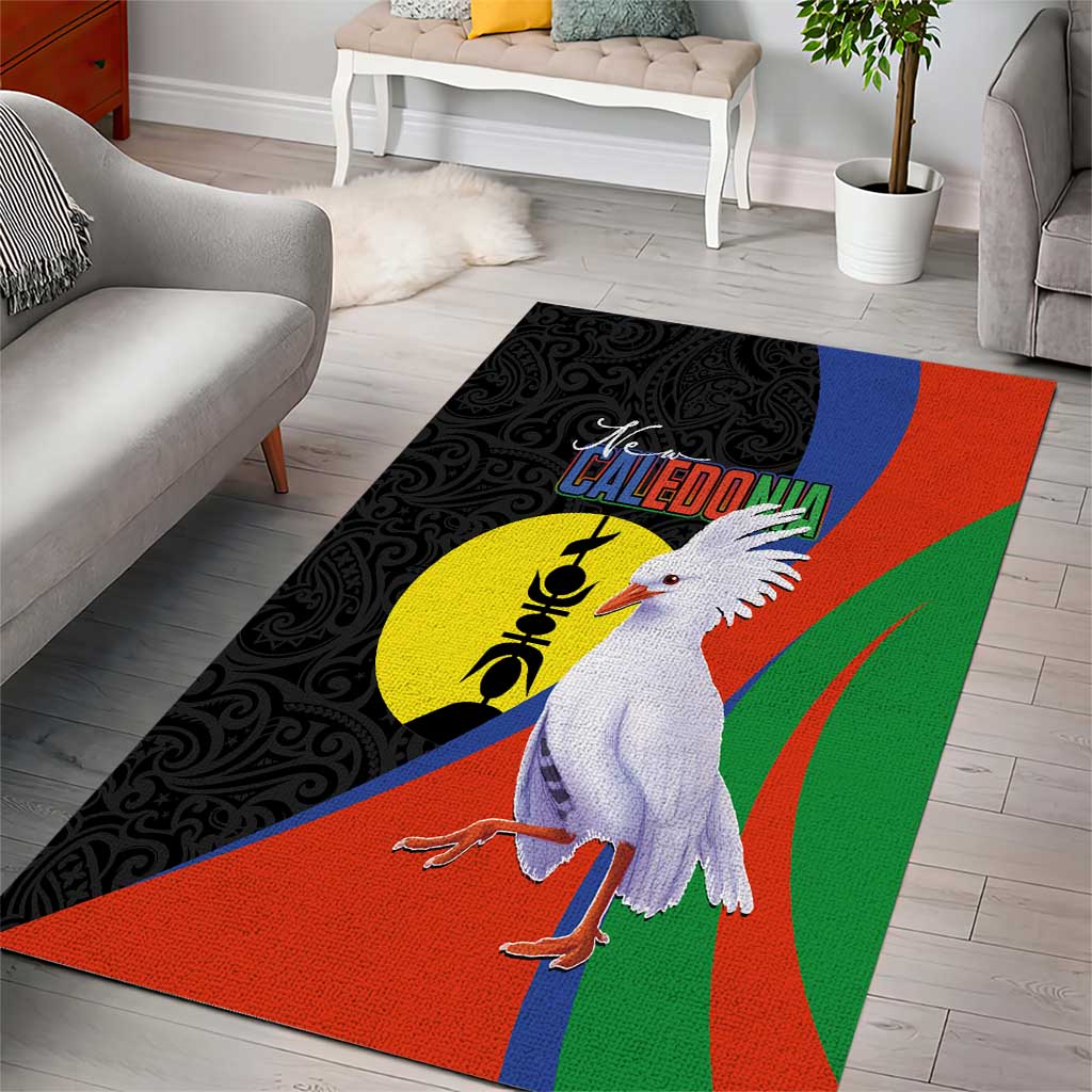 New Caledonia Area Rug Kagu Bird and The Seal with Melanesian Culture LT03 - Polynesian Pride