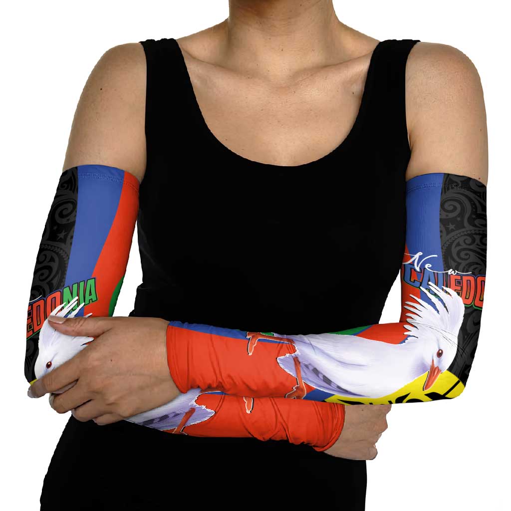 New Caledonia Arm Sleeves Kagu Bird and The Seal with Melanesian Culture LT03 - Polynesian Pride