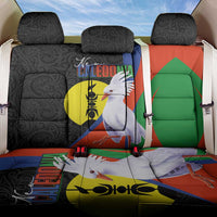 New Caledonia Back Car Seat Cover Kagu Bird and The Seal with Melanesian Culture LT03 One Size Black - Polynesian Pride