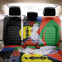 New Caledonia Back Car Seat Cover Kagu Bird and The Seal with Melanesian Culture LT03 - Polynesian Pride