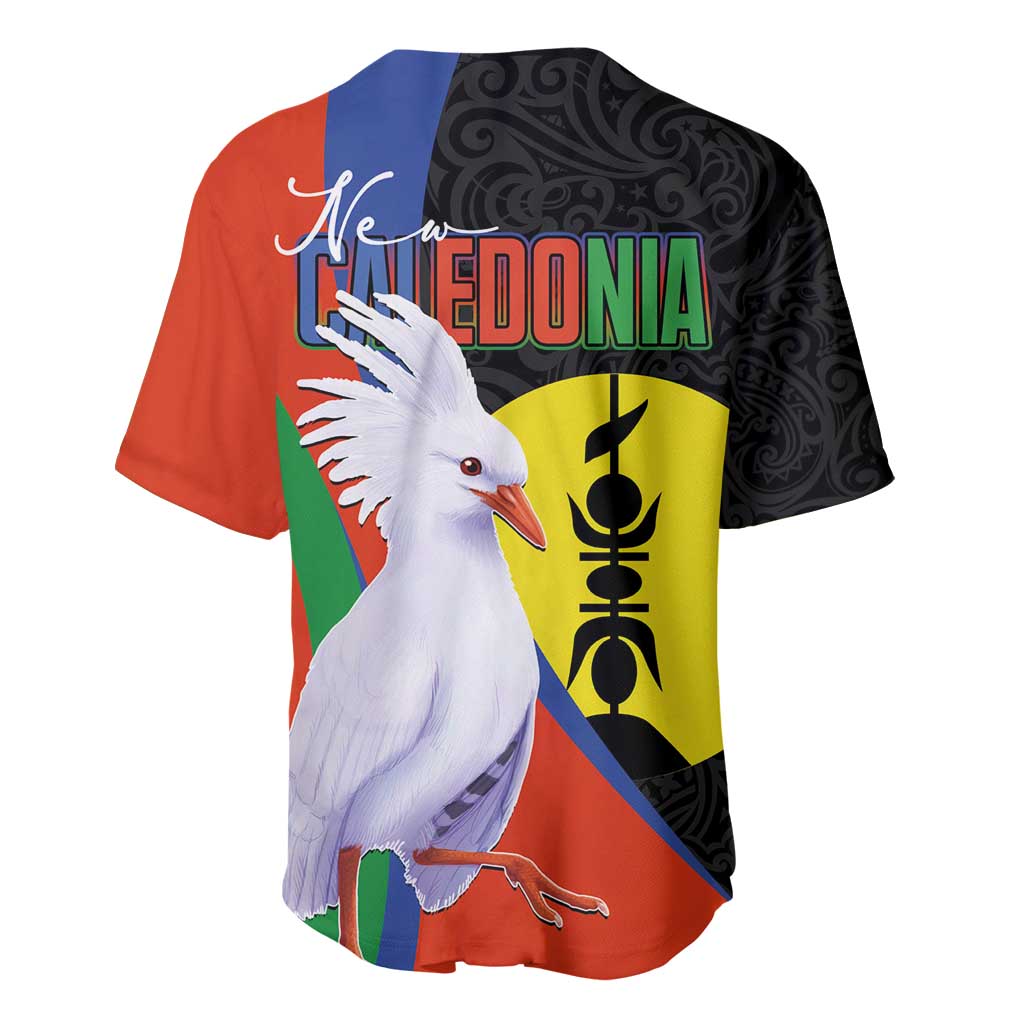 New Caledonia Baseball Jersey Kagu Bird and The Seal with Melanesian Culture LT03 - Polynesian Pride
