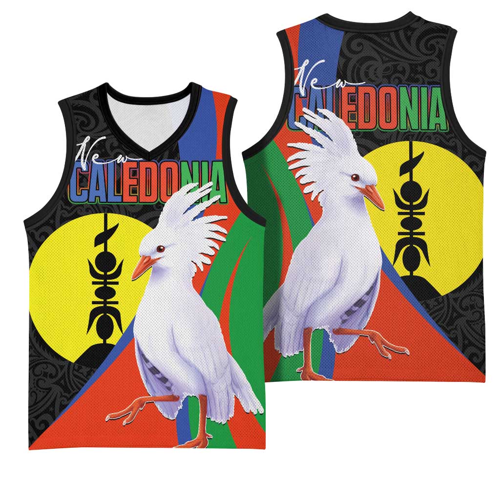 New Caledonia Basketball Jersey Kagu Bird and The Seal with Melanesian Culture LT03 - Polynesian Pride