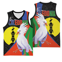 New Caledonia Basketball Jersey Kagu Bird and The Seal with Melanesian Culture LT03 - Polynesian Pride