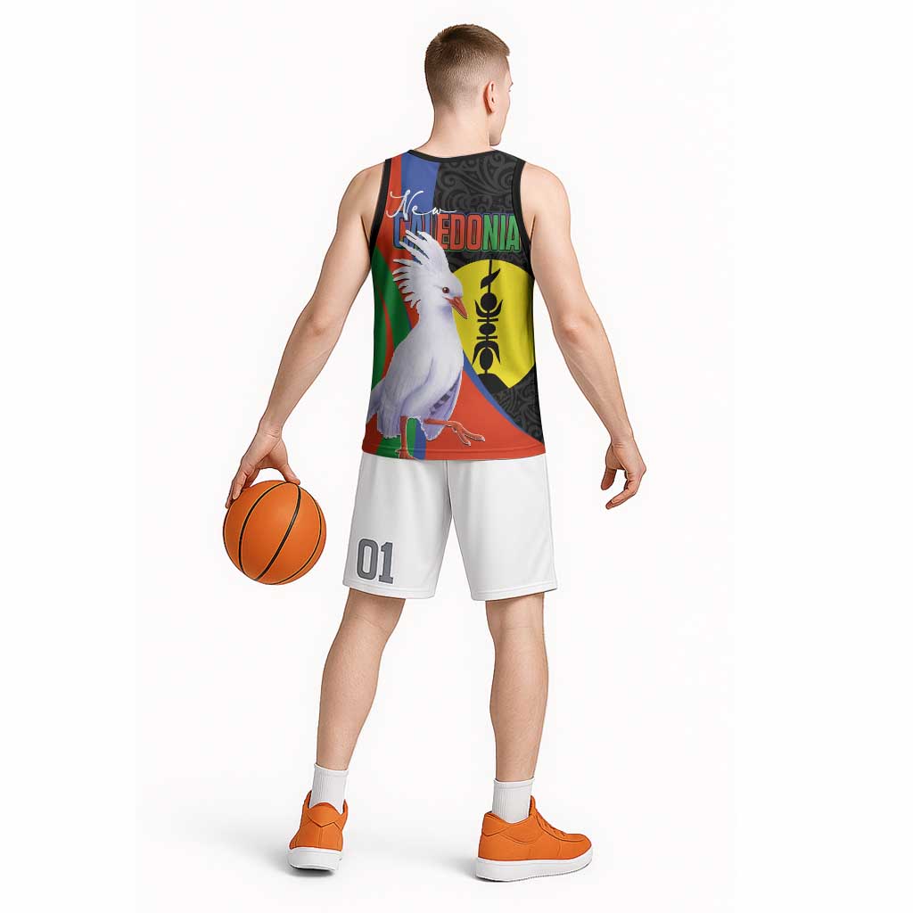 New Caledonia Basketball Jersey Kagu Bird and The Seal with Melanesian Culture LT03 - Polynesian Pride