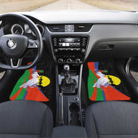 New Caledonia Car Mats Kagu Bird and The Seal with Melanesian Culture LT03 Set 2pcs - Front Black - Polynesian Pride