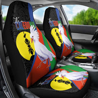 New Caledonia Car Seat Cover Kagu Bird and The Seal with Melanesian Culture LT03 - Polynesian Pride