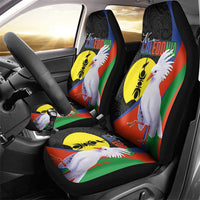 New Caledonia Car Seat Cover Kagu Bird and The Seal with Melanesian Culture LT03 - Polynesian Pride