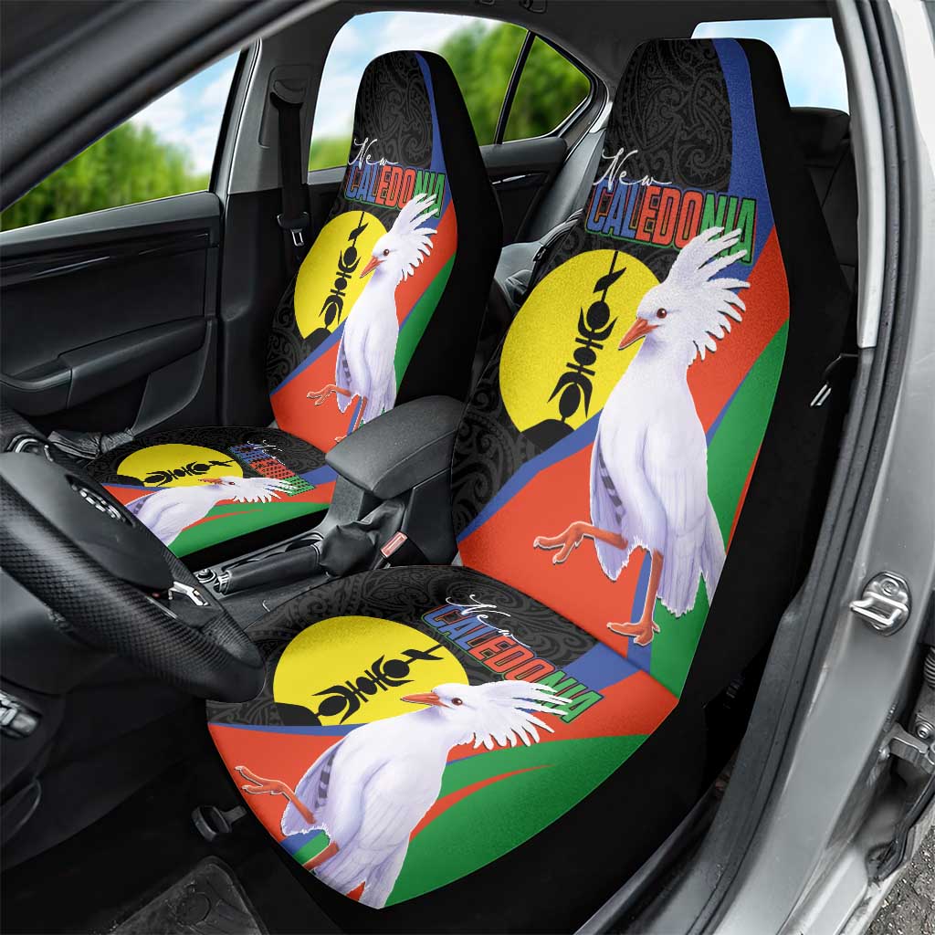 New Caledonia Car Seat Cover Kagu Bird and The Seal with Melanesian Culture LT03 - Polynesian Pride