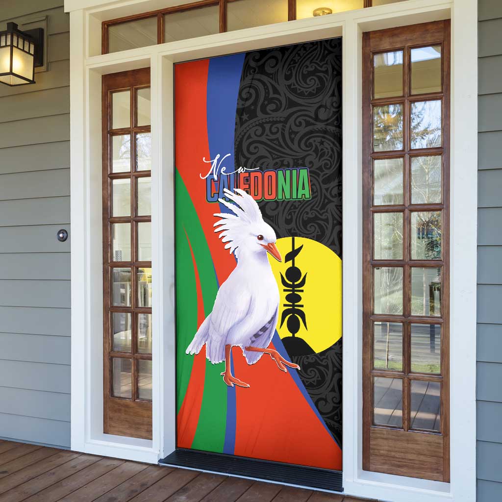 New Caledonia Door Cover Kagu Bird and The Seal with Melanesian Culture LT03 - Polynesian Pride