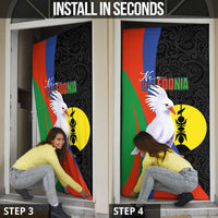 New Caledonia Door Cover Kagu Bird and The Seal with Melanesian Culture LT03 - Polynesian Pride