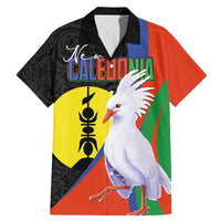 New Caledonia Family Matching Mermaid Dress and Hawaiian Shirt Kagu Bird and The Seal with Melanesian Culture LT03 Dad's Shirt - Short Sleeve Black - Polynesian Pride