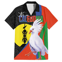 New Caledonia Family Matching Off Shoulder Short Dress and Hawaiian Shirt Kagu Bird and The Seal with Melanesian Culture LT03 Dad's Shirt - Short Sleeve Black - Polynesian Pride