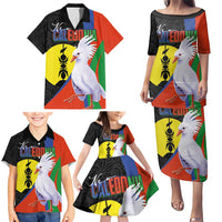 New Caledonia Family Matching Puletasi and Hawaiian Shirt Kagu Bird and The Seal with Melanesian Culture LT03 - Polynesian Pride