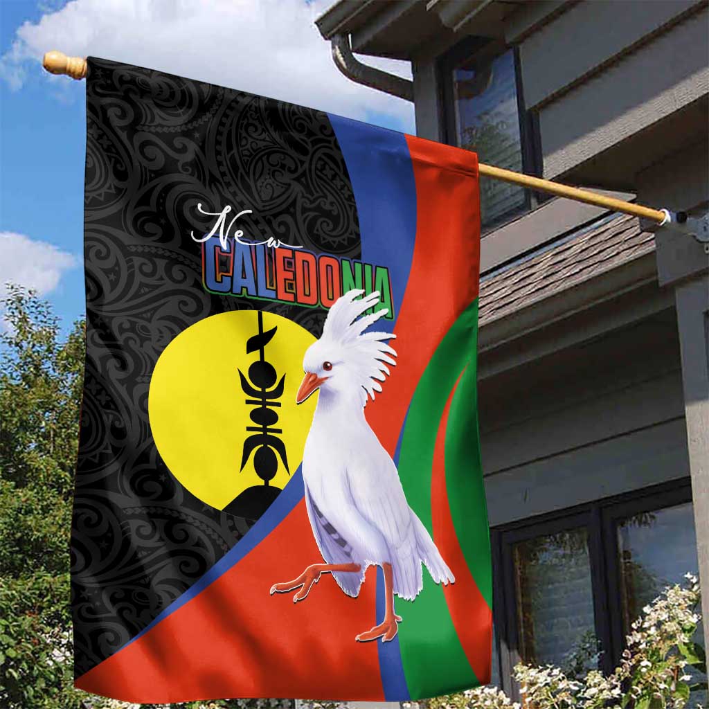 New Caledonia Garden Flag Kagu Bird and The Seal with Melanesian Culture LT03 - Polynesian Pride