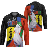 New Caledonia Hockey Jersey Kagu Bird and The Seal with Melanesian Culture LT03 - Polynesian Pride