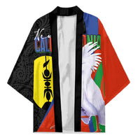 New Caledonia Kimono Kagu Bird and The Seal with Melanesian Culture LT03 Unisex Black - Polynesian Pride