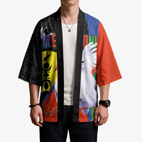 New Caledonia Kimono Kagu Bird and The Seal with Melanesian Culture LT03 - Polynesian Pride