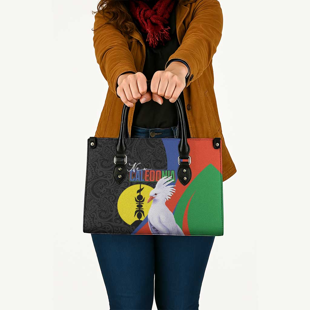 New Caledonia Leather Bag Kagu Bird and The Seal with Melanesian Culture LT03 - Polynesian Pride