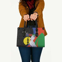 New Caledonia Leather Bag Kagu Bird and The Seal with Melanesian Culture LT03 - Polynesian Pride