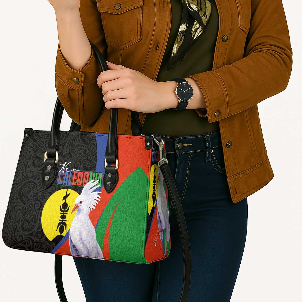 New Caledonia Leather Bag Kagu Bird and The Seal with Melanesian Culture LT03 - Polynesian Pride