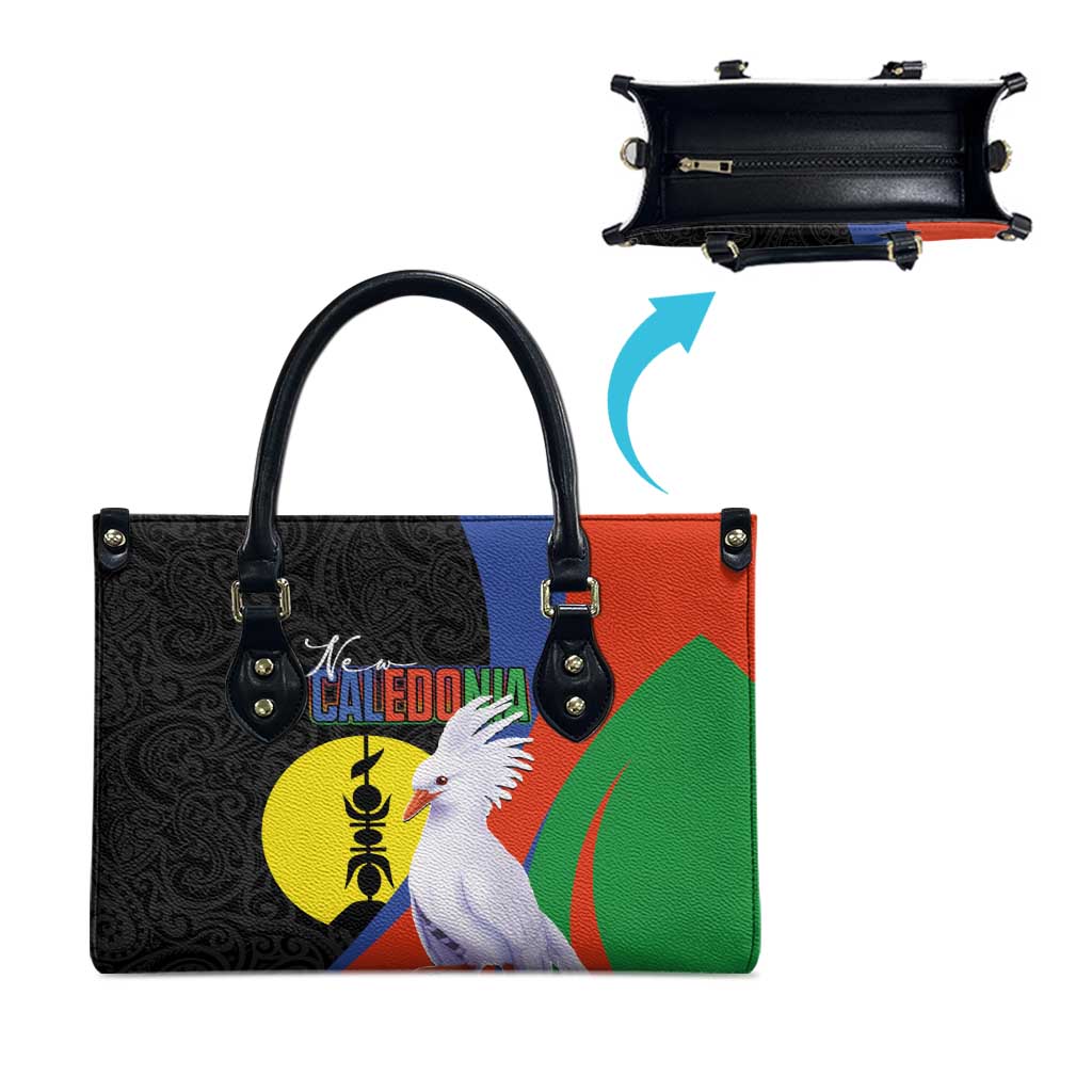 New Caledonia Leather Bag Kagu Bird and The Seal with Melanesian Culture LT03 - Polynesian Pride