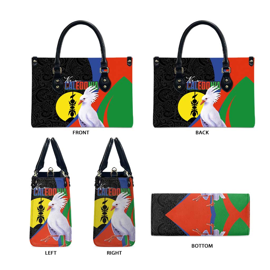 New Caledonia Leather Bag Kagu Bird and The Seal with Melanesian Culture LT03 - Polynesian Pride