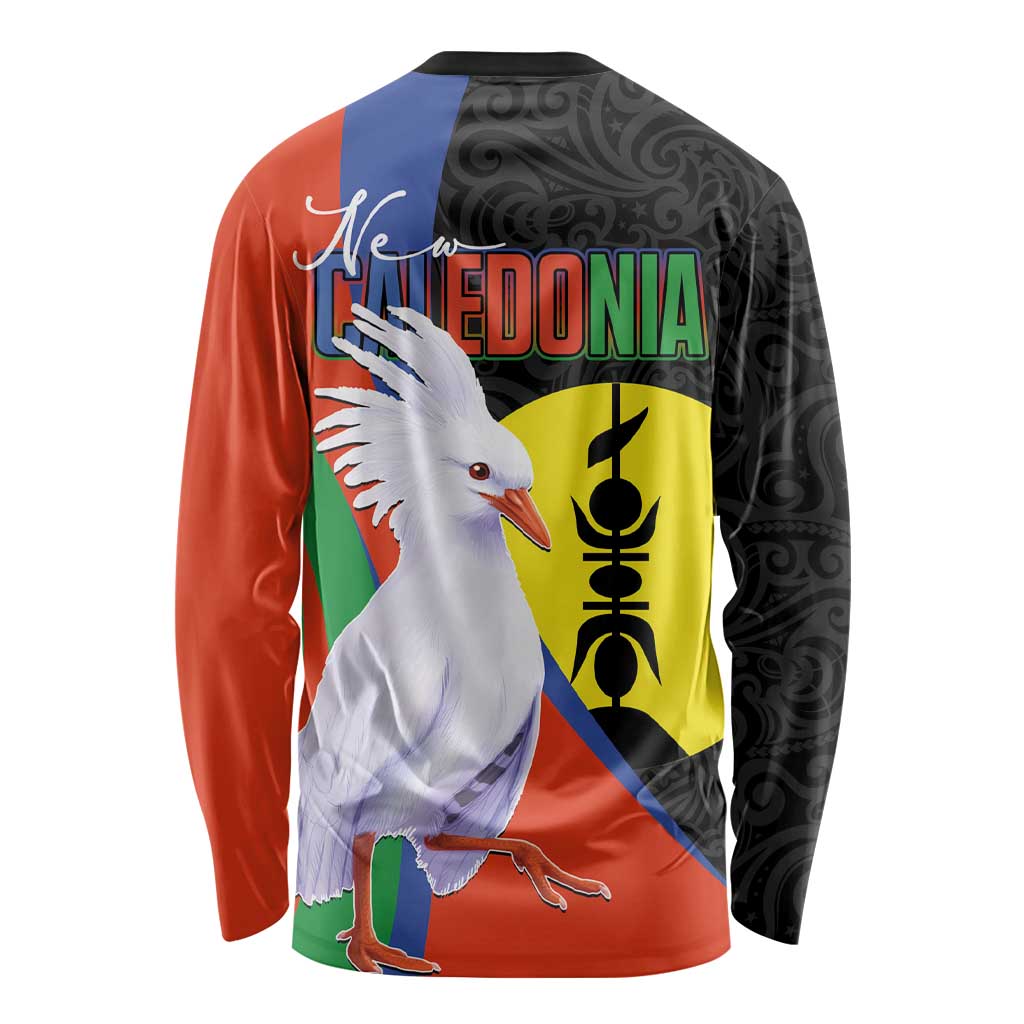 New Caledonia Long Sleeve Shirt Kagu Bird and The Seal with Melanesian Culture LT03 - Polynesian Pride