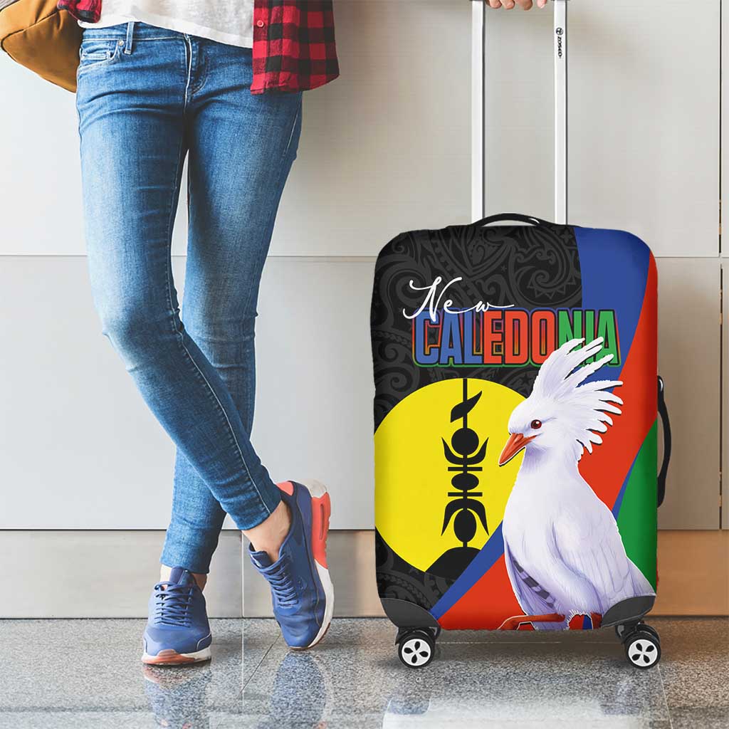 New Caledonia Luggage Cover Kagu Bird and The Seal with Melanesian Culture LT03 - Polynesian Pride