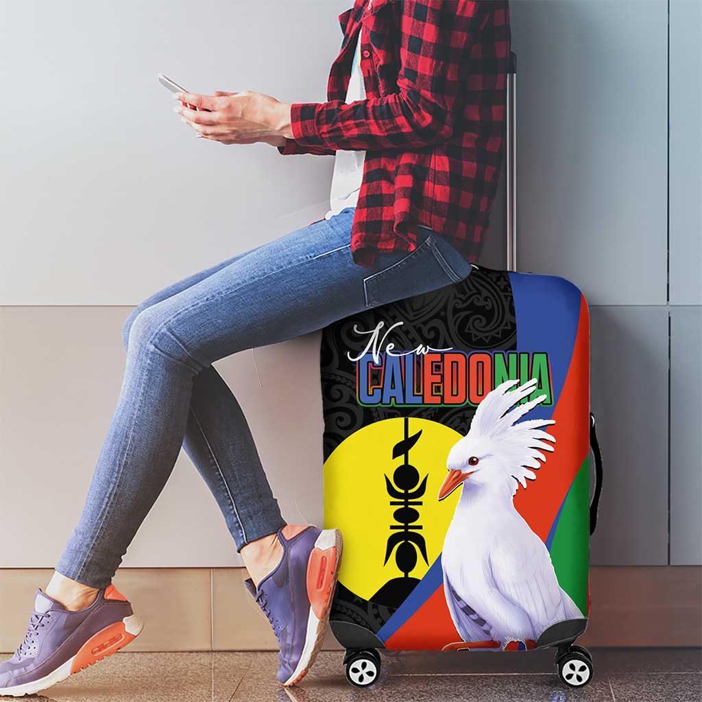 New Caledonia Luggage Cover Kagu Bird and The Seal with Melanesian Culture LT03 - Polynesian Pride