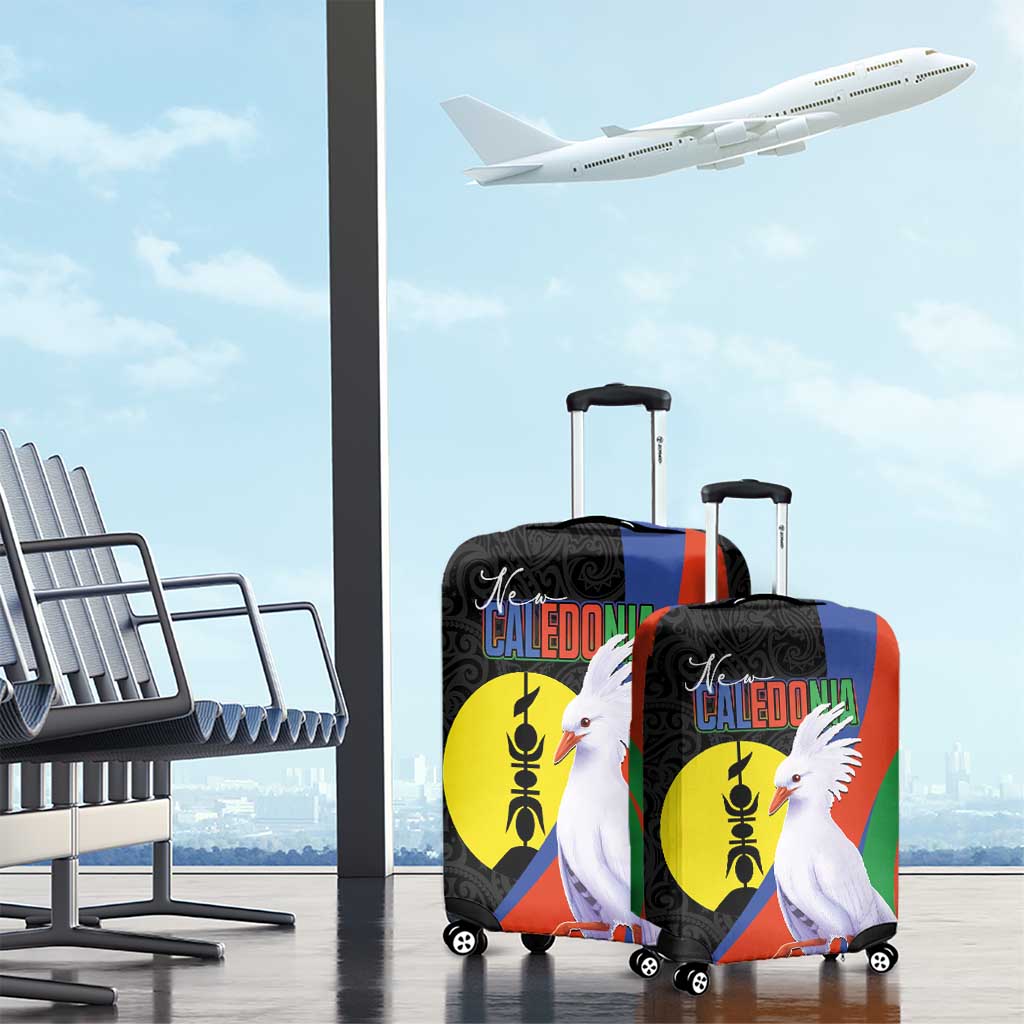 New Caledonia Luggage Cover Kagu Bird and The Seal with Melanesian Culture LT03 - Polynesian Pride