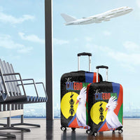 New Caledonia Luggage Cover Kagu Bird and The Seal with Melanesian Culture LT03 - Polynesian Pride
