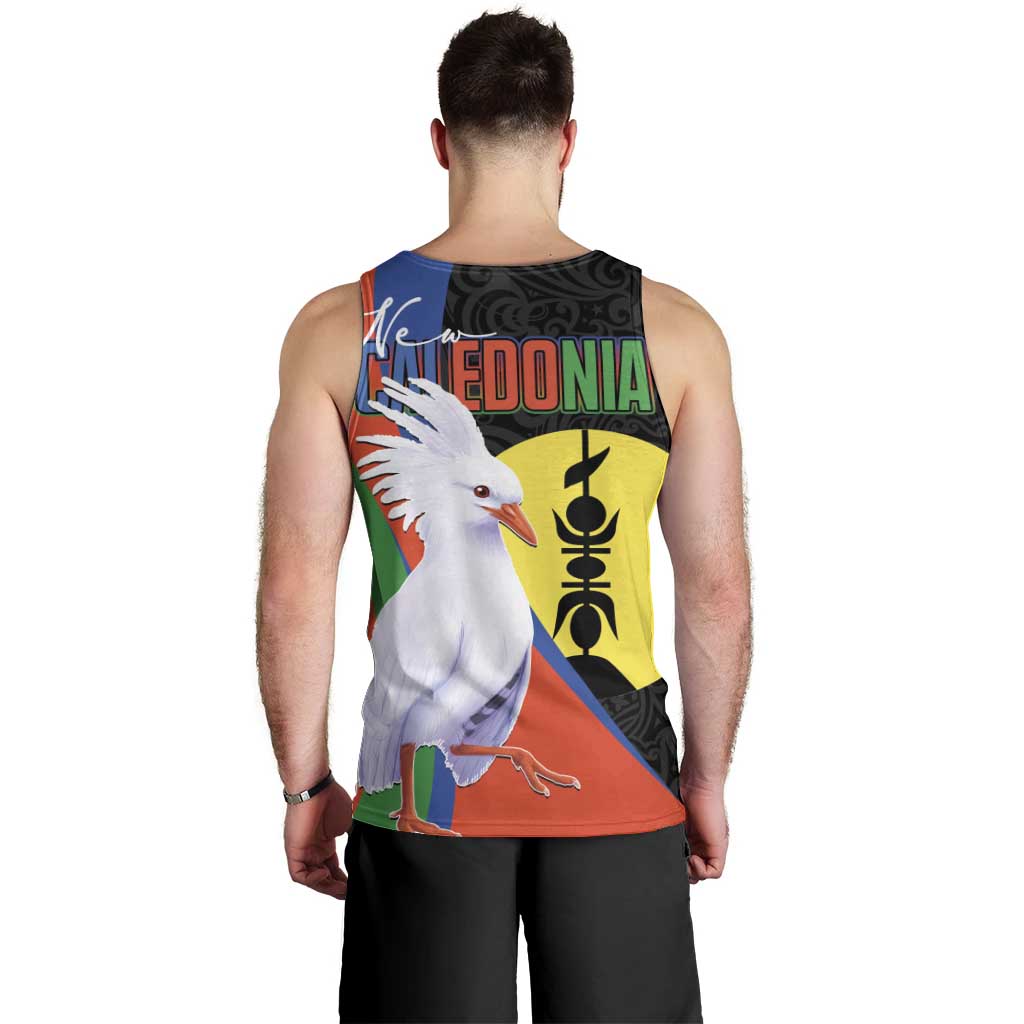 New Caledonia Men Tank Top Kagu Bird and The Seal with Melanesian Culture LT03 - Polynesian Pride