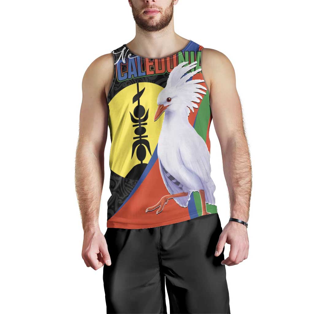 New Caledonia Men Tank Top Kagu Bird and The Seal with Melanesian Culture LT03 - Polynesian Pride