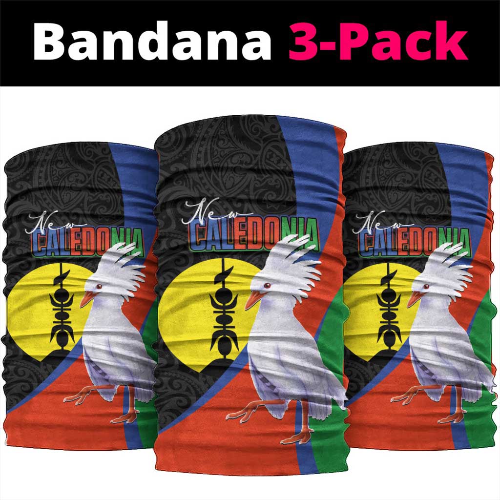 New Caledonia Neck Gaiter Kagu Bird and The Seal with Melanesian Culture LT03 package One Size: 25*50cm Black - Polynesian Pride