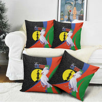 New Caledonia Pillow Cover Kagu Bird and The Seal with Melanesian Culture LT03 - Polynesian Pride