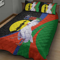 New Caledonia Quilt Bed Set Kagu Bird and The Seal with Melanesian Culture LT03 - Polynesian Pride