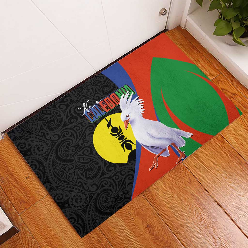 New Caledonia Rubber Doormat Kagu Bird and The Seal with Melanesian Culture LT03 - Polynesian Pride
