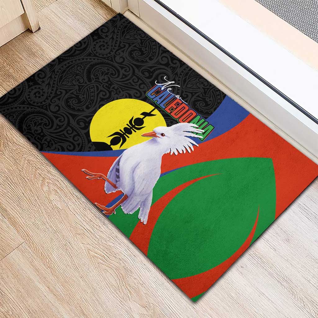 New Caledonia Rubber Doormat Kagu Bird and The Seal with Melanesian Culture LT03 - Polynesian Pride