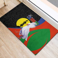 New Caledonia Rubber Doormat Kagu Bird and The Seal with Melanesian Culture LT03 - Polynesian Pride