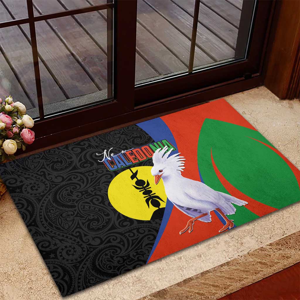 New Caledonia Rubber Doormat Kagu Bird and The Seal with Melanesian Culture LT03 - Polynesian Pride