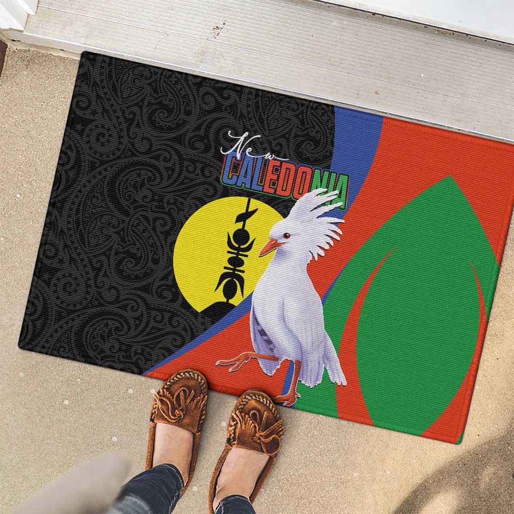 New Caledonia Rubber Doormat Kagu Bird and The Seal with Melanesian Culture LT03 - Polynesian Pride
