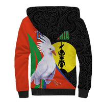 New Caledonia Sherpa Hoodie Kagu Bird and The Seal with Melanesian Culture LT03 - Polynesian Pride