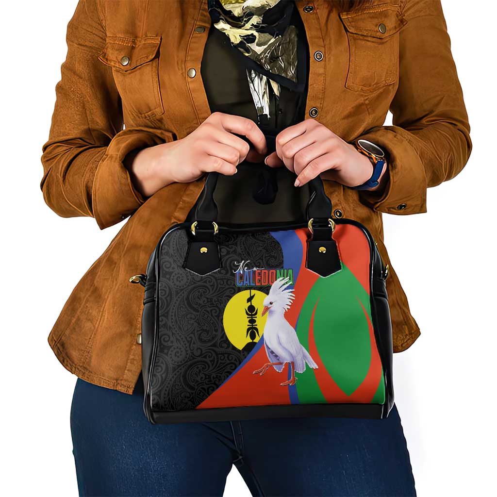 New Caledonia Shoulder Handbag Kagu Bird and The Seal with Melanesian Culture LT03 - Polynesian Pride