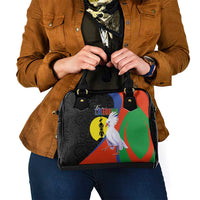 New Caledonia Shoulder Handbag Kagu Bird and The Seal with Melanesian Culture LT03 - Polynesian Pride