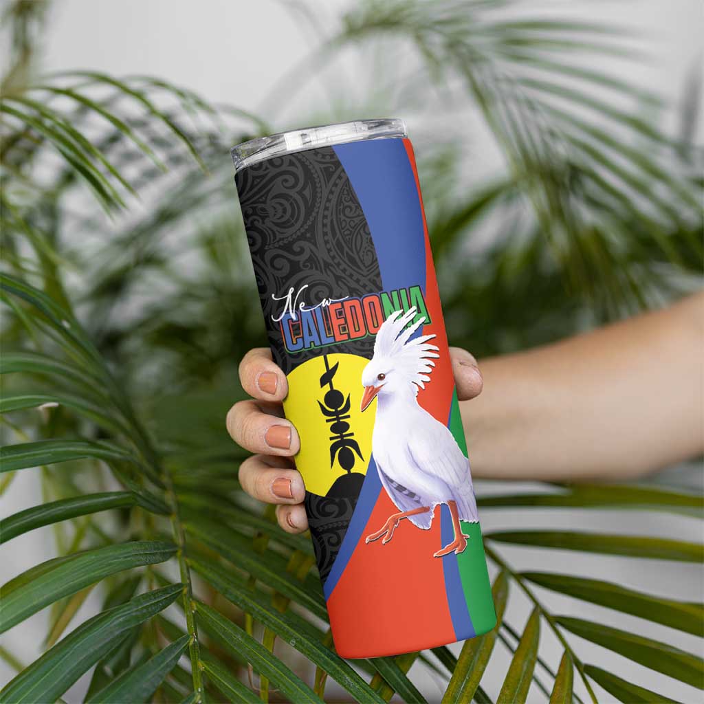 New Caledonia Skinny Tumbler Kagu Bird and The Seal with Melanesian Culture LT03 - Polynesian Pride