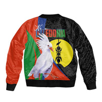 New Caledonia Sleeve Zip Bomber Jacket Kagu Bird and The Seal with Melanesian Culture LT03 - Polynesian Pride