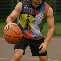 New Caledonia Sleeveless Hoodie Kagu Bird and The Seal with Melanesian Culture LT03 - Polynesian Pride