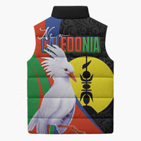 New Caledonia Sleeveless Puffer Jacket Kagu Bird and The Seal with Melanesian Culture LT03 - Polynesian Pride