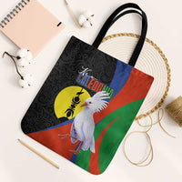 New Caledonia Tote Bag Kagu Bird and The Seal with Melanesian Culture LT03 Black Strap One Size Black - Polynesian Pride