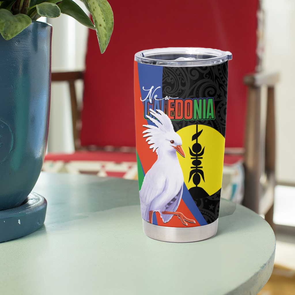 New Caledonia Tumbler Cup Kagu Bird and The Seal with Melanesian Culture LT03 - Polynesian Pride